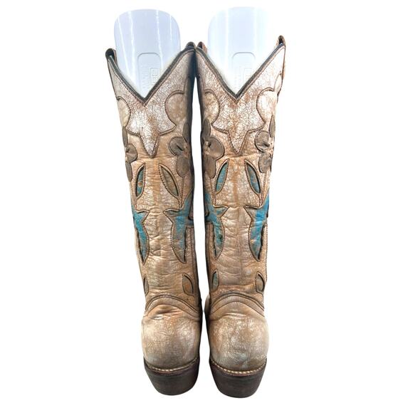 Bed Stu Women’s Valencia Distressed Floral Cowgirl Boot Size US 7 - Picture 8 of 11